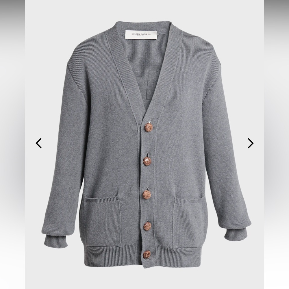 Golden Goose dark Grey Cardigan Sweater Small
